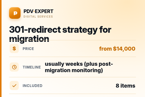 301-redirect strategy for migration — price, timeline & scope