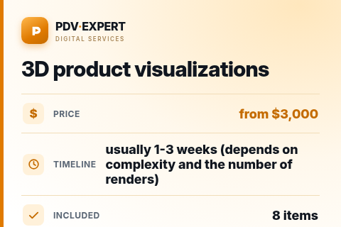 3D product visualizations — price, timeline & scope