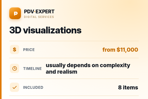 3D visualizations — price, timeline & scope