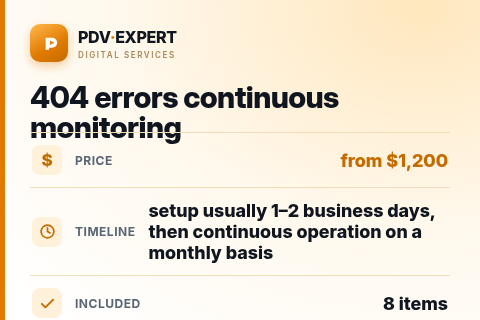 404 errors continuous monitoring — price, timeline & scope