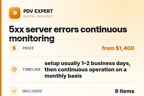 5xx server errors continuous monitoring — price, timeline & scope