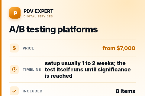 A/B testing platforms — price, timeline & scope