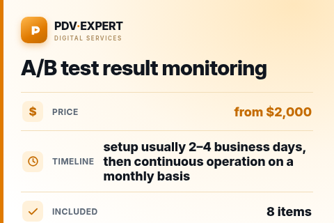 A/B test result monitoring — price, timeline & scope