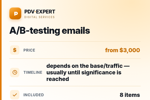 A/B-testing emails — price, timeline & scope