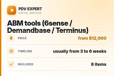 ABM tools (6sense / Demandbase / Terminus) — price, timeline & scope