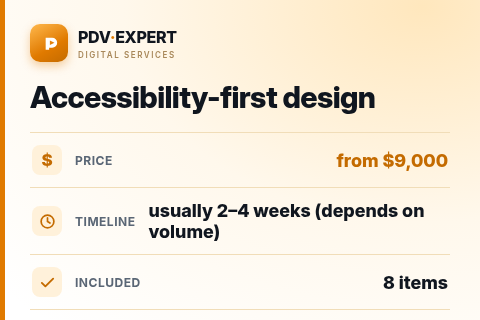 Accessibility-first design — price, timeline & scope
