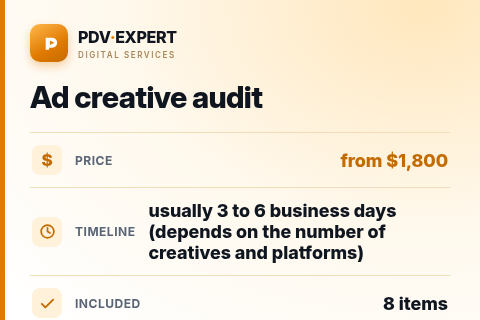 Ad creative audit — price, timeline & scope