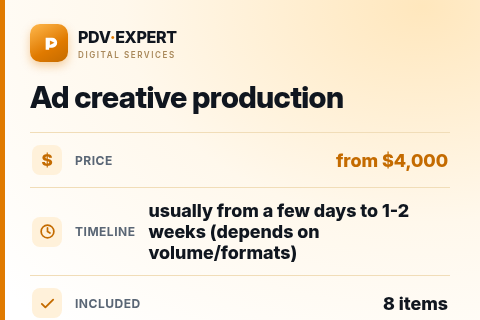 Ad creative production — price, timeline & scope