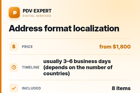 Address format localization — price, timeline & scope