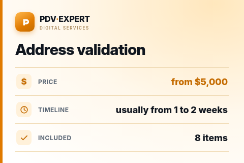 Address validation — price, timeline & scope