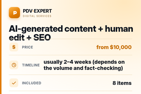 AI-generated content + human edit + SEO — price, timeline & scope