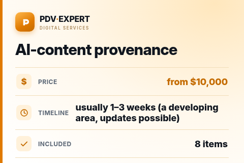 AI-content provenance — price, timeline & scope