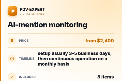 AI-mention monitoring — price, timeline & scope