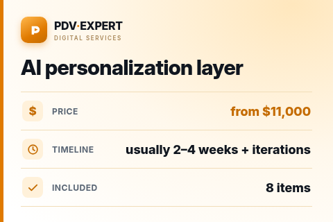 AI personalization layer — price, timeline & scope