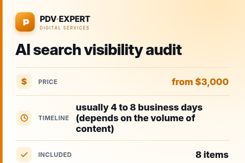 AI search visibility audit — price, timeline & scope