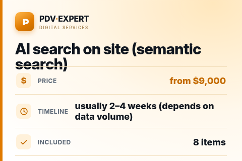 AI search on site (semantic search) — price, timeline & scope