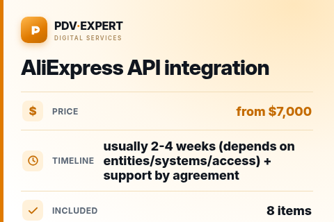AliExpress API integration — price, timeline & scope