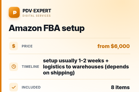 Amazon FBA setup — price, timeline & scope