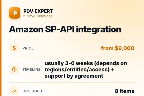 Amazon SP-API integration — price, timeline & scope