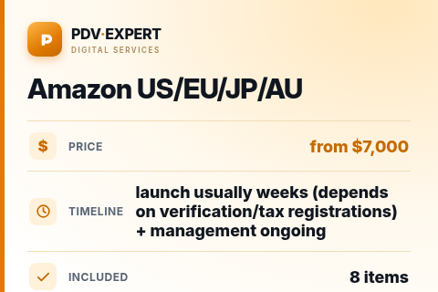 Amazon US/EU/JP/AU — price, timeline & scope