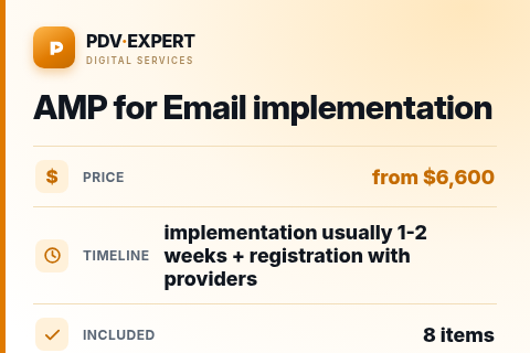 AMP for Email implementation — price, timeline & scope