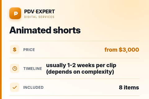 Animated shorts — price, timeline & scope