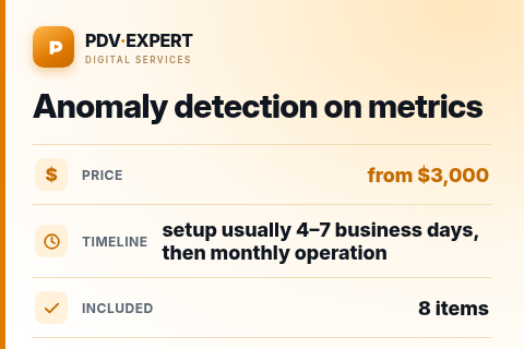 Anomaly detection on metrics — price, timeline & scope