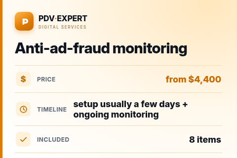 Anti-ad-fraud monitoring — price, timeline & scope