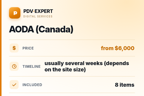 AODA (Canada) — price, timeline & scope