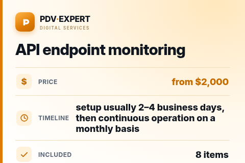 API endpoint monitoring — price, timeline & scope
