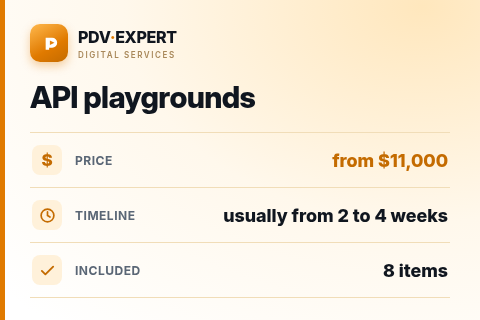 API playgrounds — price, timeline & scope