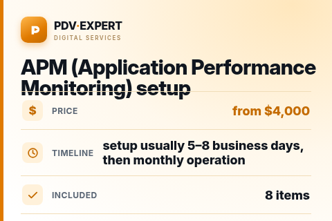 APM (Application Performance Monitoring) setup — price, timeline & scope