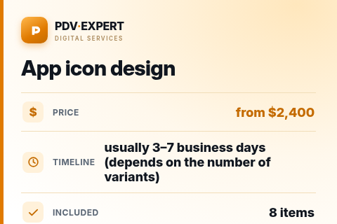 App icon design — price, timeline & scope