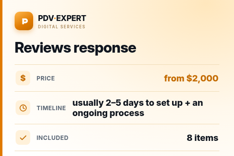 Reviews response — price, timeline & scope