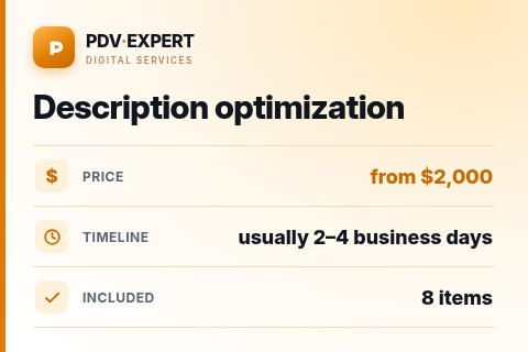 Description optimization — price, timeline & scope