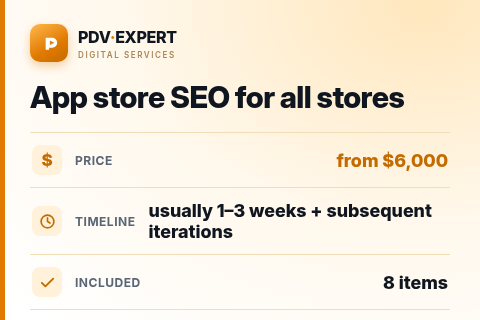 App store SEO for all stores — price, timeline & scope