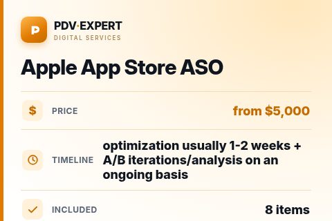 Apple App Store ASO — price, timeline & scope