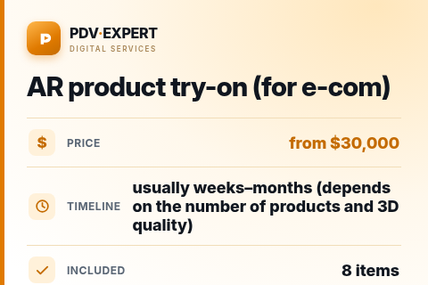 AR product try-on (for e-com) — price, timeline & scope