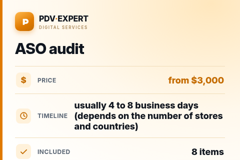 ASO audit — price, timeline & scope
