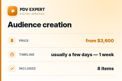 Audience creation — price, timeline & scope