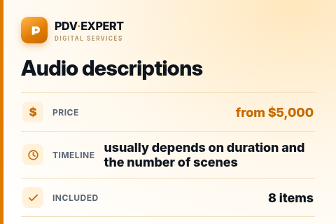 Audio descriptions — price, timeline & scope
