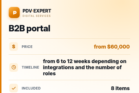 B2B portal — price, timeline & scope