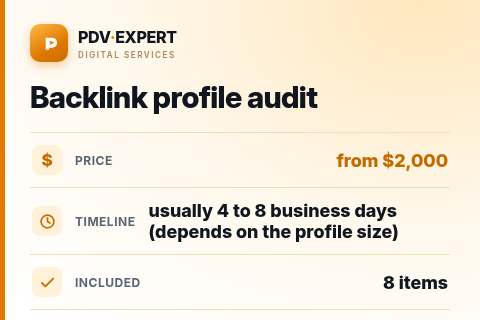 Backlink profile audit — price, timeline & scope