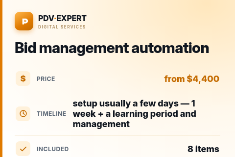 Bid management automation — price, timeline & scope