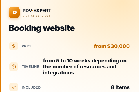Booking website — price, timeline & scope