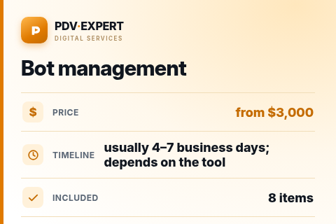 Bot management — price, timeline & scope