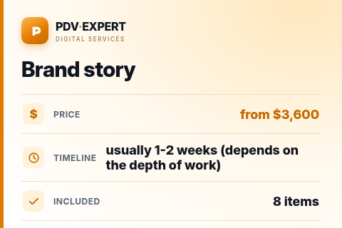 Brand story — price, timeline & scope