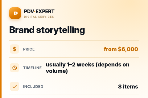 Brand storytelling — price, timeline & scope