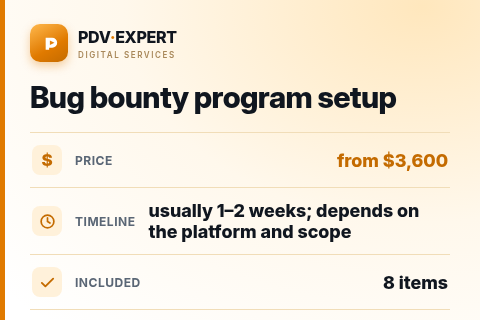 Bug bounty program setup — price, timeline & scope