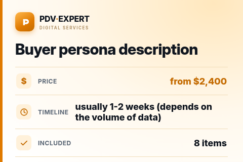 Buyer persona description — price, timeline & scope